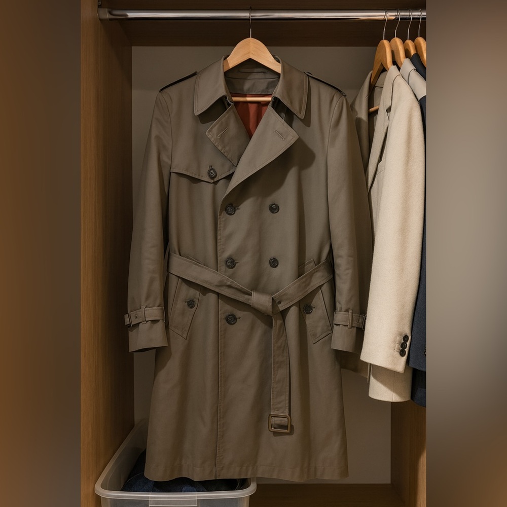 Thames London Fog Men's Classic Tan Trench Coat - Picture 2 of 9
